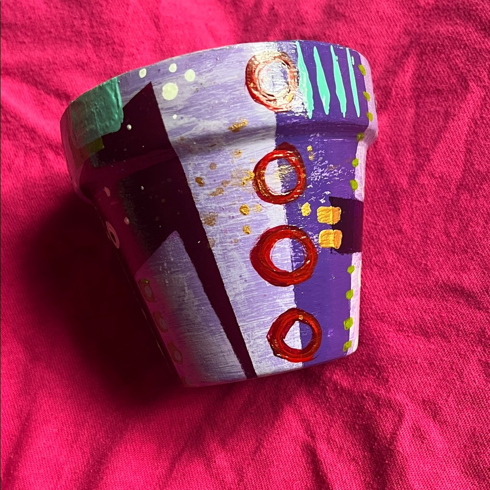 Hand-Painted Abstract Pot